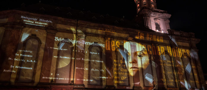 Proben fuer Multimedia-Show Porträt von Sophie Scholl für Multimedia-Schau zum Gedenken an Luthers Auftritt auf dem Reichstag zu Worms