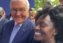 „Ihr schafft es, denn ich habe es geschafft“ Naomi Kirsten-Hurtig beim Empfang durch Bundespräsident Frank-Walter Steinmeier, ganz links der kenianische Präsident William Ruto. Foto: privat